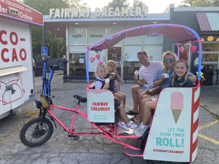 Branded EZ pedicab at an event